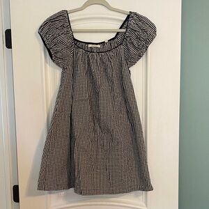 Chic Black and White Gingham Mini Dress